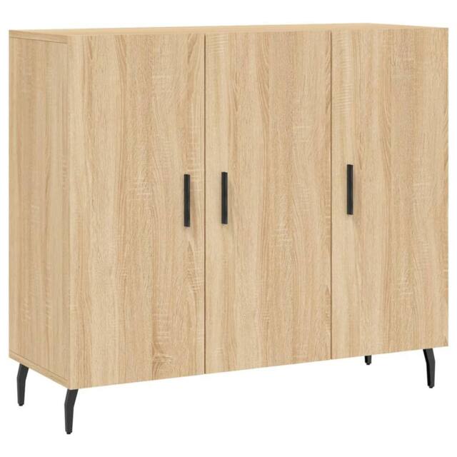 Berkfield Home Sideboard Sonoma Oak 90x34x80 cm Engineered Wood in Light Brown - Size: 90 x 34 x 80 cm - image 1