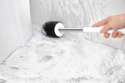 Nicoman Round White Toilet Brush & Holder With Silicone Head - thumbnail 5