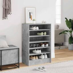 Berkfield Home Shoe Cabinet Concrete Grey 60x35x92 cm Engineered Wood - Size: 60 x 35 x 92 cm - thumbnail 2