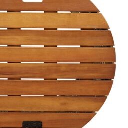 Berkfield Home Garden Side Tables 2 pcs with Wooden Top Black Poly Rattan - thumbnail 9