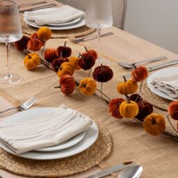 Scottish Everlastings Ltd 150cm Velvet Pumpkin Garland Brown