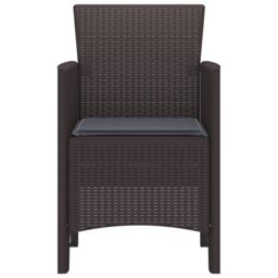 Berkfield Home Garden Chair Set of 2 Brown, Anthracite Plastic, Cushions in Brown - thumbnail 5