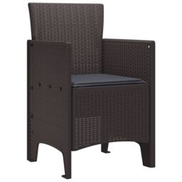 Berkfield Home Garden Chair Set of 2 Brown, Anthracite Plastic, Cushions in Brown - thumbnail 4