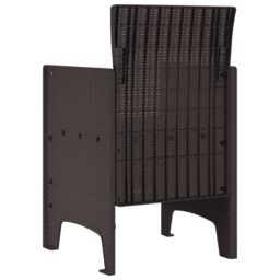 Berkfield Home Garden Chair Set of 2 Brown, Anthracite Plastic, Cushions in Brown - thumbnail 7