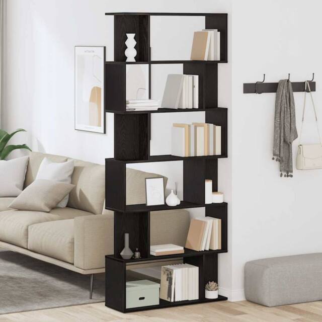 Berkfield Home Decorative Bookcase Black Oak 80x24x190.5 cm Engineered Wood - image 1