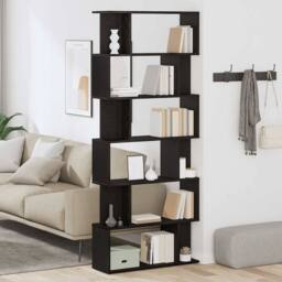Berkfield Home Decorative Bookcase Black Oak 80x24x190.5 cm Engineered Wood - thumbnail 1