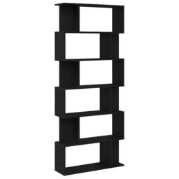 Berkfield Home Decorative Bookcase Black Oak 80x24x190.5 cm Engineered Wood - thumbnail 3
