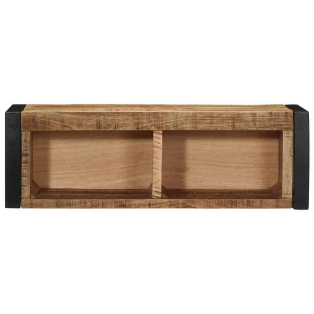 Berkfield Home TV Cabinet 80x30x25 cm Solid Rough Wood Mango in Brown - Size: 80 x 30 x 25 cm - image 1