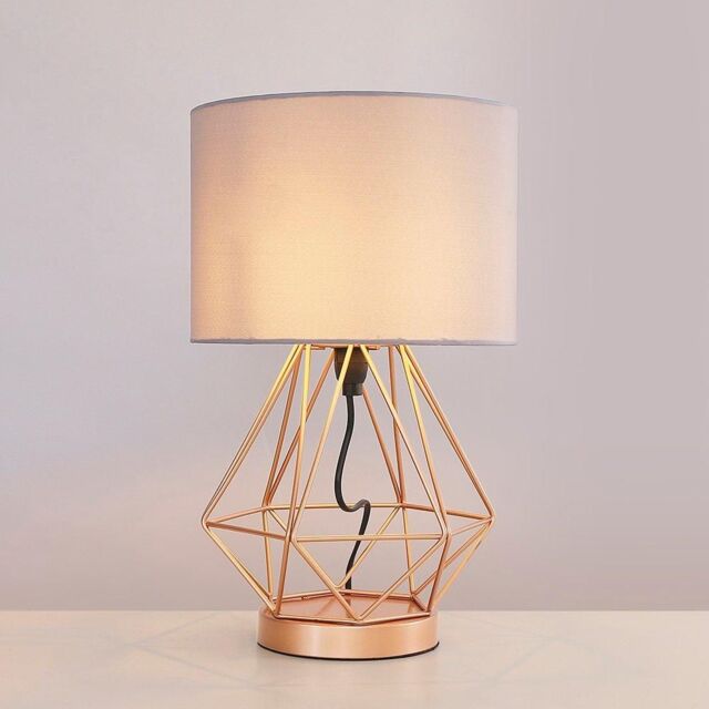 ValueLights Melrose Pair of Copper Table Lamps Touch On/Off Dimmable - image 1