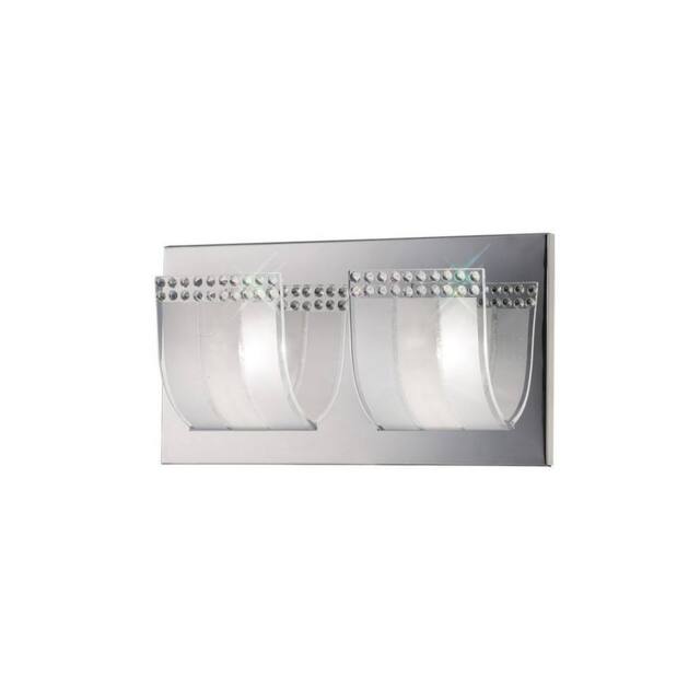 Netlighting Charis Flush Wall Lamp Switched 2 Light Polished Chrome Glass Crystal in Grey - image 1