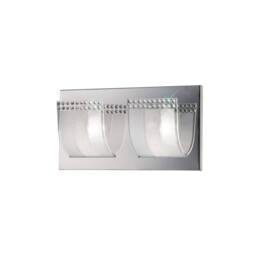 Netlighting Charis Flush Wall Lamp Switched 2 Light Polished Chrome Glass Crystal in Grey