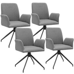 tectake Swivel Chair Daya Set Of 4 - Anthracite in Dark Grey - Size: 4 Pack - thumbnail 1
