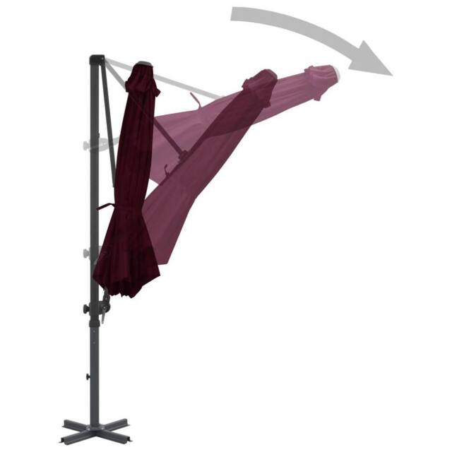 Berkfield Home Elegant Cantilever Umbrella with Aluminium Pole Red 300 cm in Wine - image 1
