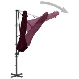 Berkfield Home Elegant Cantilever Umbrella with Aluminium Pole Red 300 cm in Wine - thumbnail 1