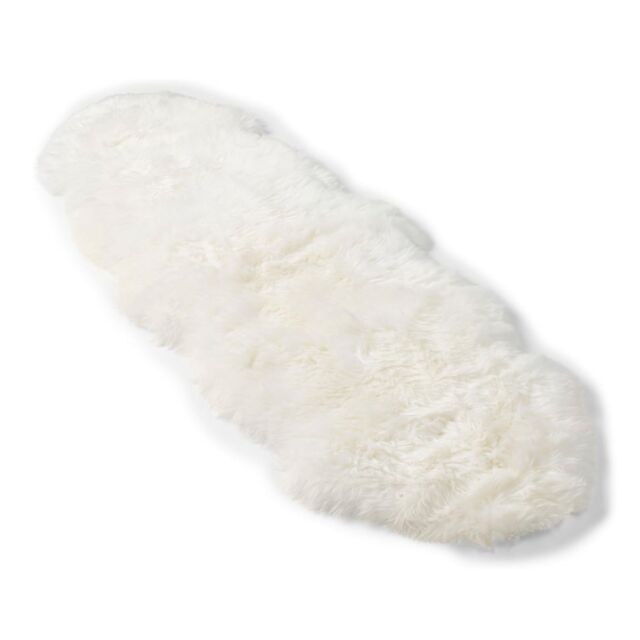 Infinity Leather Luxury Genuine Sheepskin Double Natural Fluffy Soft Real Wool Rug in White - Size: 180 cm x 60 cm - image 1
