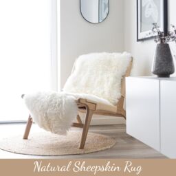 Infinity Leather Luxury Genuine Sheepskin Double Natural Fluffy Soft Real Wool Rug in White - Size: 180 cm x 60 cm - thumbnail 4