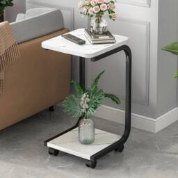 KORVIXA Black C-Shaped Side End Table - Size: 100 cm x 100 cm - thumbnail 3