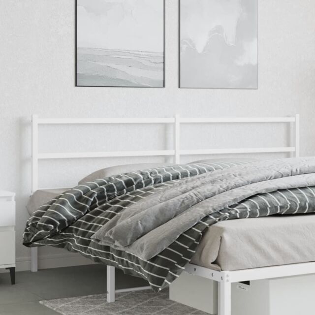 Berkfield Home Metal Headboard White 193 cm - image 1