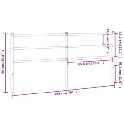 Berkfield Home Metal Headboard White 193 cm - thumbnail 5