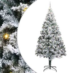 Berkfield Home Christmas Tree with 300 LEDs with Stand White 300 cm PVC - thumbnail 2