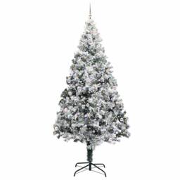Berkfield Home Christmas Tree with 300 LEDs with Stand White 300 cm PVC - thumbnail 3