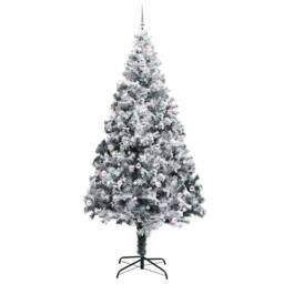 Berkfield Home Christmas Tree with 300 LEDs with Stand White 300 cm PVC - thumbnail 4
