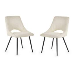 Cheshire Norbury Premium Ivory Boucle Dining Chairs - Set of 2 - thumbnail 1