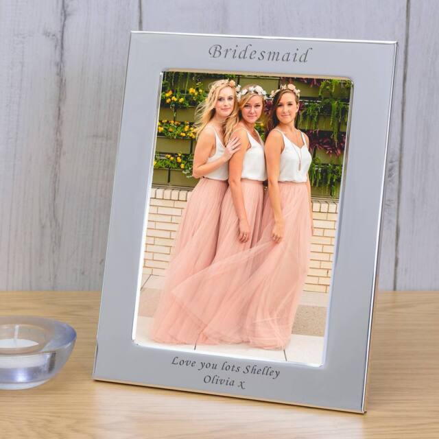 Uniqueful Women's Personalised Bridesmaid Silver Plated Picture Frame 6 x 4 - image 1