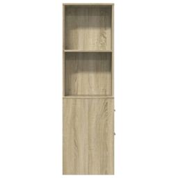 Berkfield Home Narrow Bathroom Cupboard with Wheels Sonoma Oak Engineered Wood in Brown - thumbnail 4