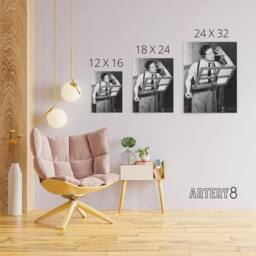 "Artery8 Actor Orson Welles Studio Photograph Canvas Wall Art Print in Grey - Size: W18"" x H24""" - thumbnail 4
