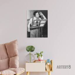 "Artery8 Actor Orson Welles Studio Photograph Canvas Wall Art Print in Grey - Size: W18"" x H24""" - thumbnail 3
