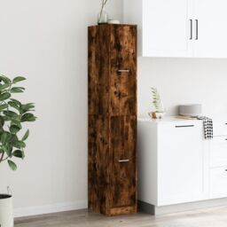 Berkfield Home Apothecary Cabinet¬†Smoked Oak 30x41x174.5 cm Engineered Wood in Brown - thumbnail 4