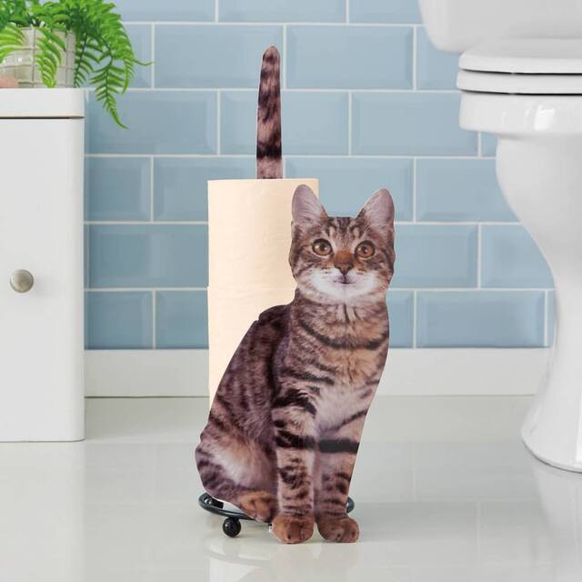 Coopers of Stortford Photo-Realistic Cat Toilet Roll Holder, Holds Up to 3 Rolls - image 1