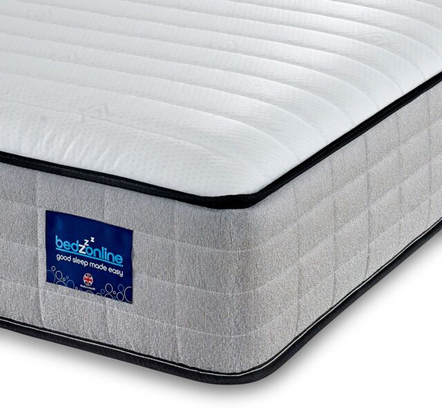 Bedzonline 3FT Hydro Pocket Spring Memory Foam Mattress - Luxury Comfort & Breathable Design in Grey - Size: Single - image 1
