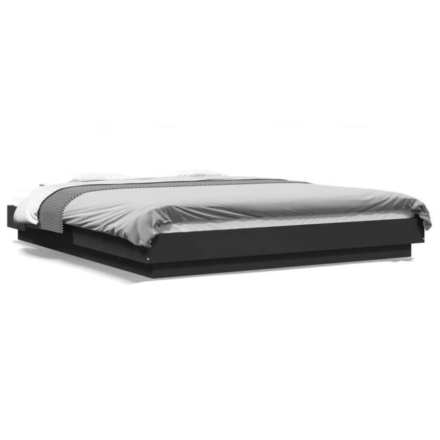Berkfield Home Bed Frame with LED Lights without Mattress Black 150x200cm - Size: 150x200 cm - image 1
