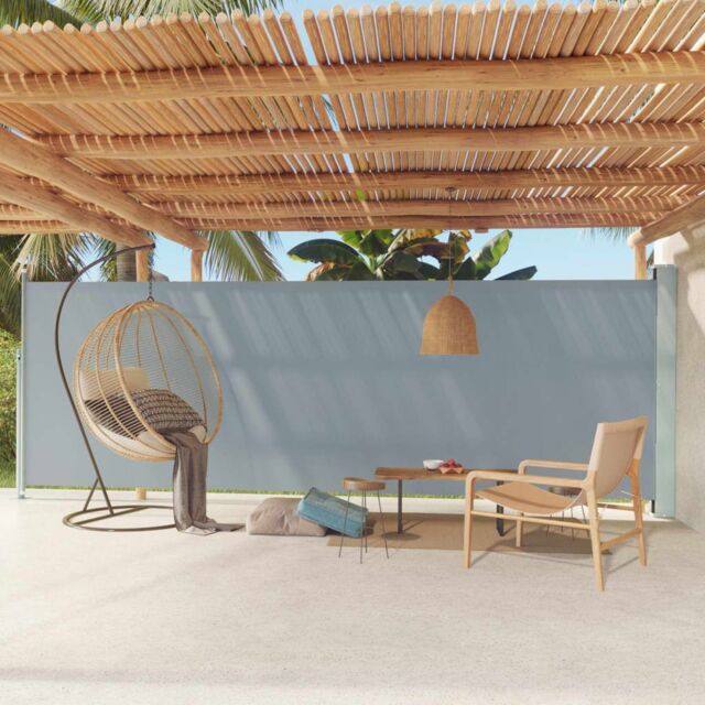 Berkfield Home Patio Retractable Side Awning 180x600 cm Grey - image 1