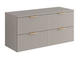 Vente-unique Striped Floating Vanity Unit With Shelf - Beige - W120 Cm - ZEVARA
