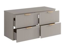 Vente-unique Striped Floating Vanity Unit With Shelf - Beige - W120 Cm - ZEVARA - thumbnail 5