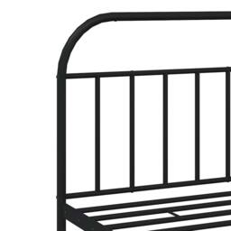 Berkfield Home Metal Bed Frame with Headboard & Footboard Black 193x203 cm - thumbnail 9