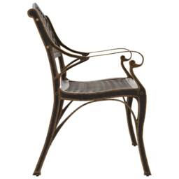 Berkfield Home Garden Bench 102 cm Cast Aluminium Bronze in Brown - thumbnail 4