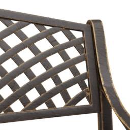 Berkfield Home Garden Bench 102 cm Cast Aluminium Bronze in Brown - thumbnail 6