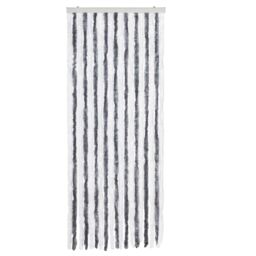 Berkfield Home Insect Curtain Grey & White 56x200 cm Chenille - thumbnail 3