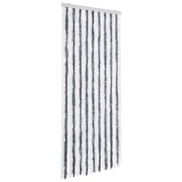 Berkfield Home Insect Curtain Grey & White 56x200 cm Chenille - thumbnail 2