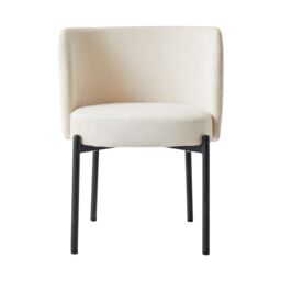 Nordlys Set of 2 Scandinavian Metal Dining Room Chairs in Beige - thumbnail 8