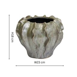 Ivyline Scarlet Coral Reef Green Planter H18cm D23cm - thumbnail 4