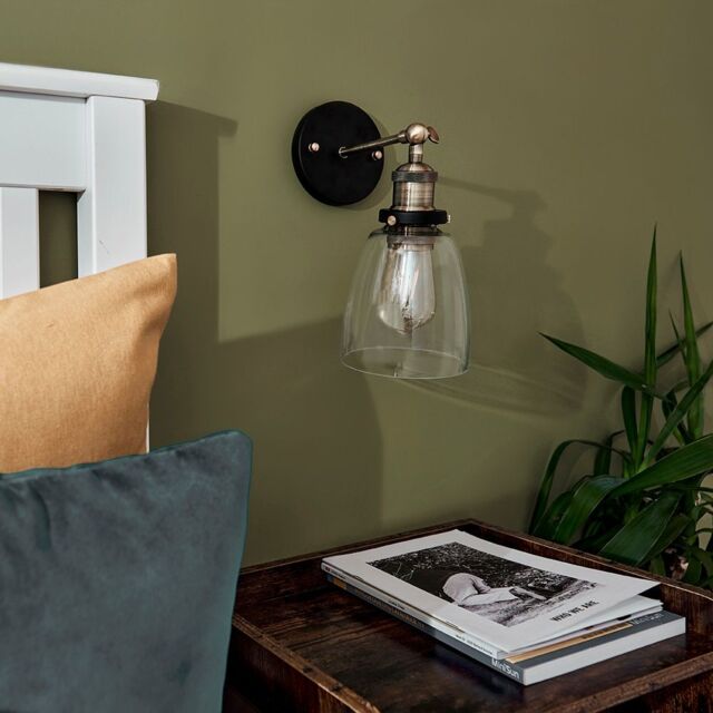 ValueLights Ambrose Industrial Pair of Gold Indoor Wall Lantern - image 1