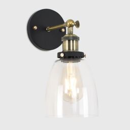 ValueLights Ambrose Industrial Pair of Gold Indoor Wall Lantern - thumbnail 3