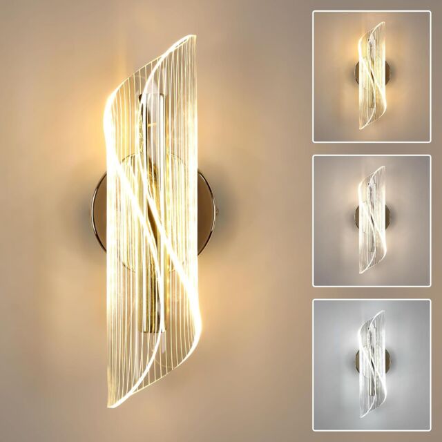 COMELY 16W Modern Indoor LED Wall Light, 3000K/4500K/6500K, Gold - image 1
