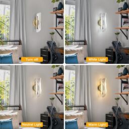 COMELY 16W Modern Indoor LED Wall Light, 3000K/4500K/6500K, Gold - thumbnail 3