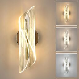 COMELY 16W Modern Indoor LED Wall Light, 3000K/4500K/6500K, Gold - thumbnail 1